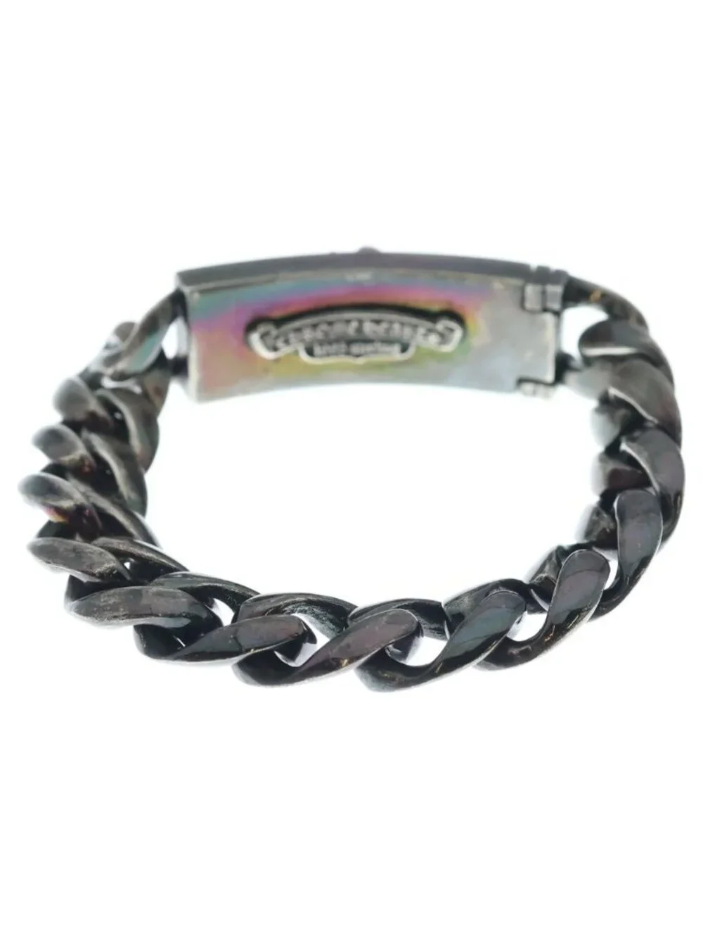 Chrome Hearts Dagger ID Classic Link Bracelet Black Rhodium